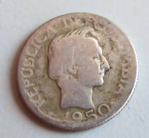 Moneda De Colombia 1950 plata 10 centavos - Imagen 1 de 3