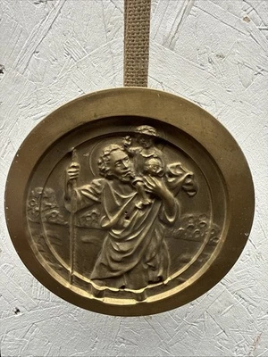 Medallón medalla de San Cristóbal de latón de 1,9 kg - Imagen 1 de 4