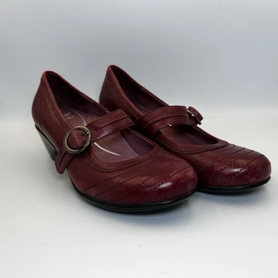Dansko Mujer Talla US 6 EU 36 Borgoña Cuero Tacón Mary Jane Zapato Hebilla Correa Foto 1 de 4