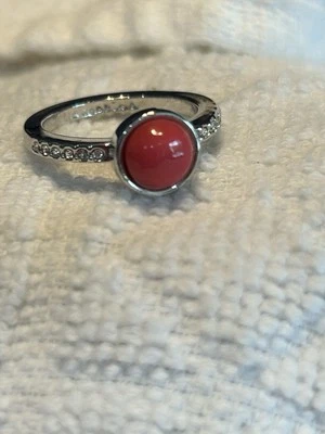 Lia Sophia Candy Dot Rings Size 6 Silver Tone Hot Pink Signed Festive Fun - Image 1 of 3