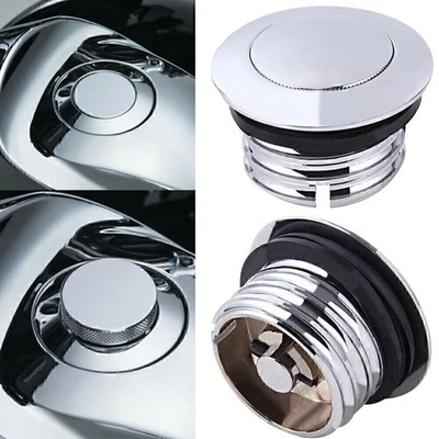 Pop Up Flush Gas Cap Vented Fuel Tank For Harley Softail Dyna Sportster 883 Irnl - Image 1 of 4