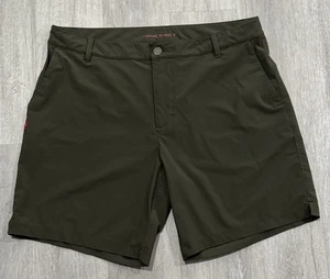 Rhone Men's 35 x 8 Commuter Stretch Chino Shorts Solid Green Zip Button Golf - Picture 1 of 6