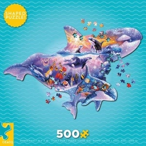 Ceaco Shaped Jigsaw Puzzle;   Orcas by Steve Sundram;  500 pieces;  #2447-7 - Picture 1 of 2