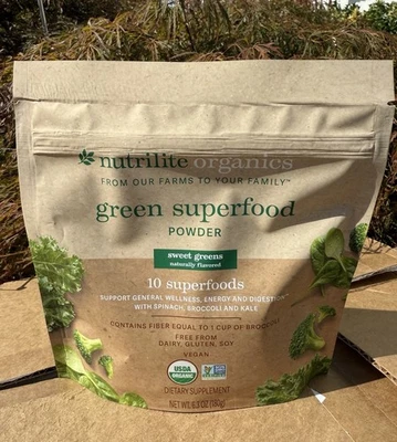 Amway Nutrilite Organics Green 10 Superfood Powder Energy And Digestion 6.3oz - Image 1 of 3
