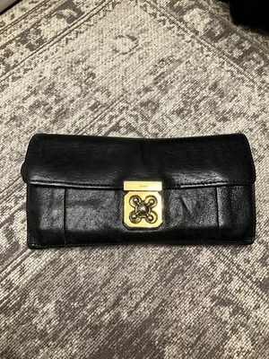 Cartera de mujer Chloe plegable de cuero negro edición limitada muy buena condición rara producto popular Foto 1 de 3