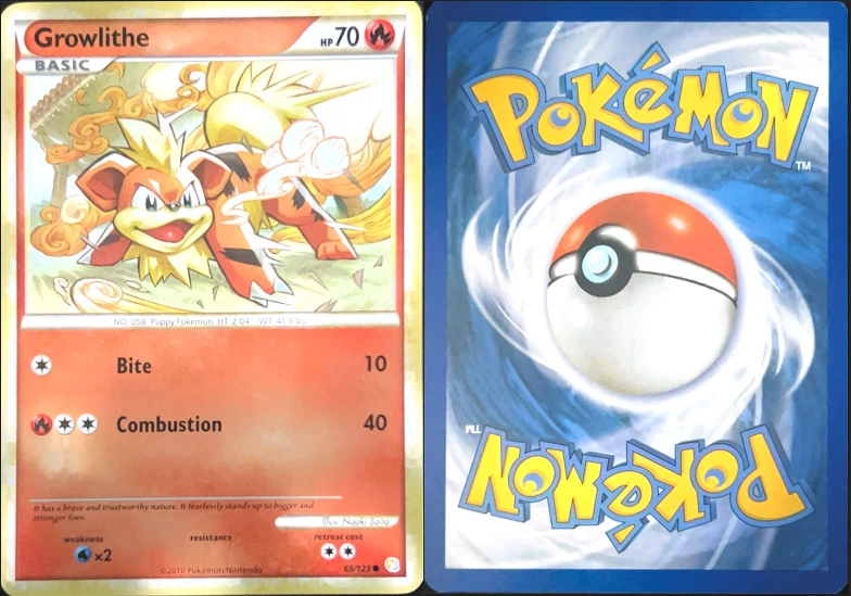 Growlithe 65/123 HeartGold & SoulSilver Common - Image 1 of 1