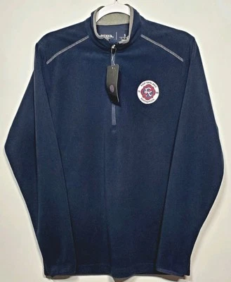 Мужские маленькие флисовые вафли на молнии 1/4 New England Revolution Antigua Glacier темно-синие - Изображение 1 из 4