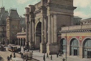 Boston MA North Station Horses Trolleys 1910 Postcard - Picture 1 of 3