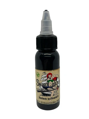 SAILOR JERRY (799,67€/L) SAILOR LINER BLACK 30ml - Schwarz INKgrafiX® TATTOO FARBE REACH DE