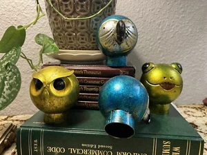 Hand Made Owl,frog,parrot Metal Wine Bottle Covers High Quality Lot Of 4 Bar Dec - Picture 1 of 11