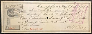1892 **A.B. CHASE COMPANY**CANAJOHARIE, N.Y. $1007.60 PROMISSORY NOTE+VIGNETTE! - Picture 1 of 12