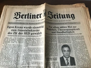 1989 BERLINER ZEITUNG 1) 18.10. - 2) 19.10. - 3) 20.10.1989 - Bild 1 von 3