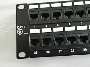 48 Port Cat6 Ethernet Patch Panel UL 50u Higher Gold Content Faster Speed - Picture 1 of 8