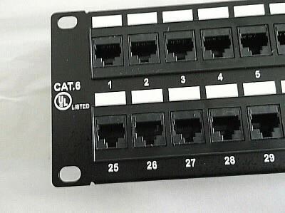 48 Port Cat6 Ethernet Patch Panel UL  50u Higher Gold Content Faster Speed - Image 1 of 4