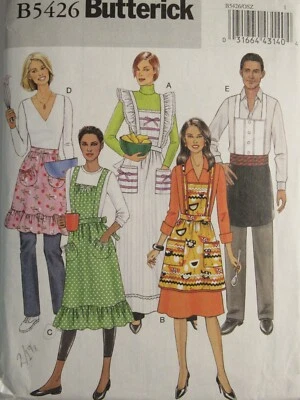 BUTTERICK 5426 Misses & Mens Full & Half Aprons in 5 LookssPATTERN One Size UC - Image 1 of 3