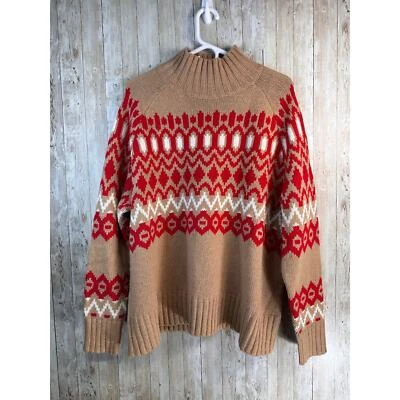 Suéter Vineyard Vines Mezcla Lana Merino XS Rojo Camel Isla Justa Cuello Simulado NUEVO Foto 1 de 4