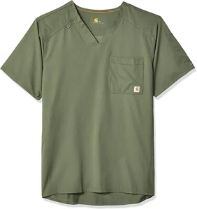 New Carhartt Men's Slim Fit V-Neck Back Vent Top olive SZ S MT5106 Pocket - Picture 1 of 4