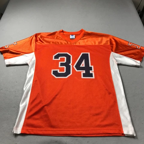 Illinois Fighting Illini Jersey Mens Large Orange White Football NCAA Logo Shirt Cover
