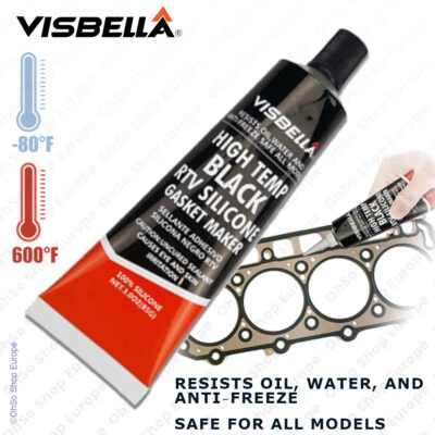 Pegamento de silicona para fabricante de juntas de alta temperatura 315 oc (600oF) Max Visbella negro Foto 1 de 4