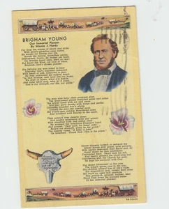 POSTCARD Brigham Young poem - Picture 1 of 1