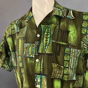 TRUE VTG TROPICANA Hawaiian 4 Buttons Aloha Shirt Size LARGE ? (no label) - Picture 1 of 7