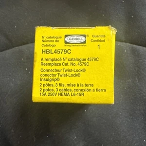 HUBBELL HBL4579C CONECTOR CUERPO TWIST-LOCK, L6-15, 15A 250V - Imagen 1 de 9