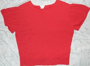 Womens Worthington Brand Red Glitter Casual Pullover Top size 1X / 44x26 - Picture 1 of 3