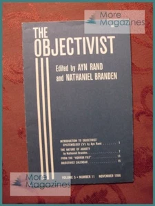 Ayn Rand THE OBJECTIVIST November 1966 Epistemology Nathaniel Branden Anxiety - Picture 1 of 1