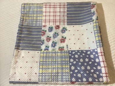 "Cortina de ducha vintage de tela floral con retazos para el hogar de resortes 70"" x 70"" EXCELENTE" Foto 1 de 4