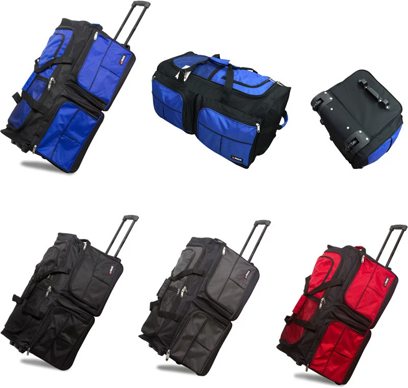 DEJUNO 20" / 28" Polyester Rolling Duffel Bag Wheeled Luggage Travel Suitcase Carry-on