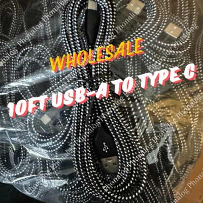 10FT USB-C Type C Cable Fast Charger Long Cord For iPhone 15 16 Pro Samsung Lot - Image 1 of 4