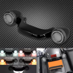 Gloss Black Rear Light Bar Running Turn Signal Brake Fit For Harley Street Glide - Foto 1 di 12