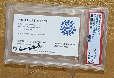 Vanna White Wheel of Fortune PSA Authenticated Autograph Signed Business Card Cover