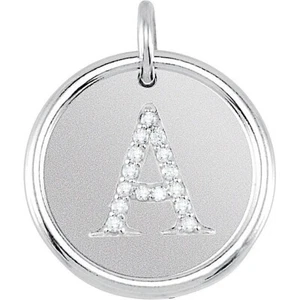 Initial Diamant Roxy Posh Anhänger Sterlingsilber 18K Gelb Vermeil alle Buchstaben - Bild 1 von 9