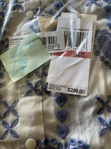 $ 290 Neu mit Etikett Johnny Was Jade Maeve Button-Down-Hemd - XS bestickt 88 - Bild 1 von 4