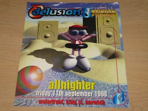DELUSION & FUSION - NORWICH - 1998 RAVE CLUB FLYER (LSQ) - Picture 1 of 2