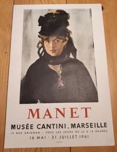 Affiche  lithographiée Mourlot - Manet - Musée Cantini - Marseille 1961 - Picture 1 of 4
