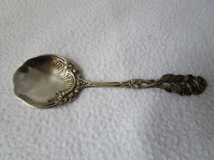 schöner alter kleiner Zuckerlöffel Rose Rosendekor 800 Silber gepunzt 15g 11cm - Picture 1 of 6