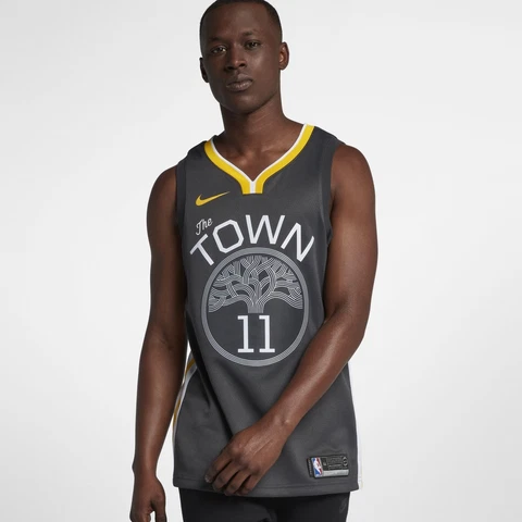 [877205-062] Mens Nike NBA GS Warriors Klay Thompson Swingman Jersey Statement E Cover