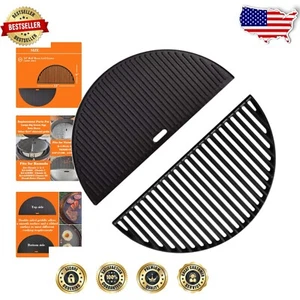 Half-Moon Cast Iron Griddle for 18-Inch Charcoal Grills – Perfect for Grilling - Picture 1 of 8