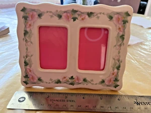 Bilderrahmen Keramik rosa Blumenbesatz - Bild 1 von 10