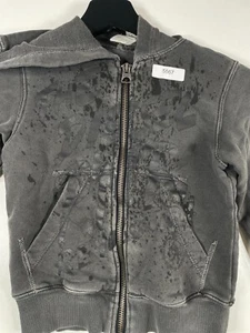 Diesel Kids Boys Full Zip Outdoor Hoodie Jacket Gray Sz 6 13.5x16.5 Cotton - Picture 1 of 8