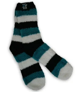 Calcetines cómodos para cama de invierno Port Adelaide Power oficial del equipo AFL para adultos y jóvenes - Imagen 1 de 3