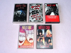 5 VTG Motley Crue Cassette Tapes Girls, Theatre Of Pain, Shout Devil, Decadence - Picture 1 of 3