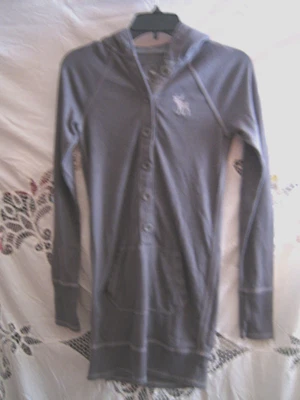 Abercrombie & Fitch Button Up Hoodie Womens M - Gray Jacket Sweatshirt w/ Logo - Image 1 of 4