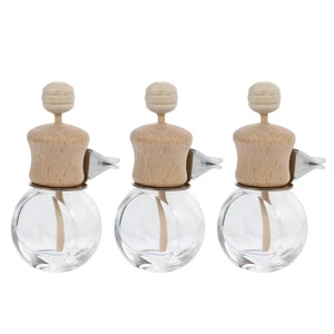 3 Pcs Car Perfume Empty Bottle Wood Diffuser for Essential Oils Vent - Picture 1 of 12