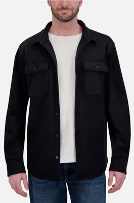 Kirkland Signature Men's Shirt Jacket Button Closure 2-Way Stretch SMALL BLACK - Image 1 of 3