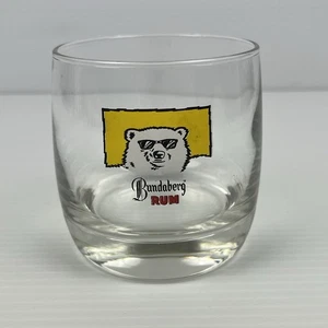 1990s Bundaberg Rum Bundy Bear Logo Clear Glass Tumbler Cup Mancave Rare - Picture 1 of 9