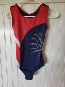 Danskin Freestyle Leotard Red White And Blue Studded Girls Size 10-12 - Picture 1 of 7