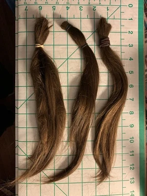 "Cabello 12"" - Marrón onda ligera, cabello virgen (3 secciones) sin cortar" Foto 1 de 3